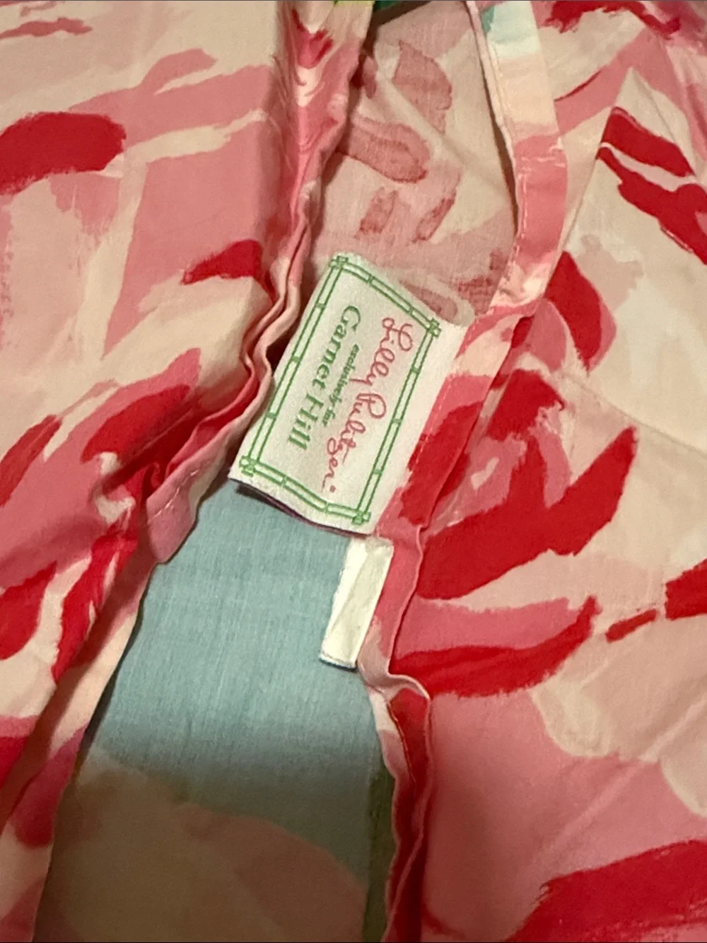 Lilly Pulitzer Pink Floral Pillow Shams with White Lace Trim set of 2